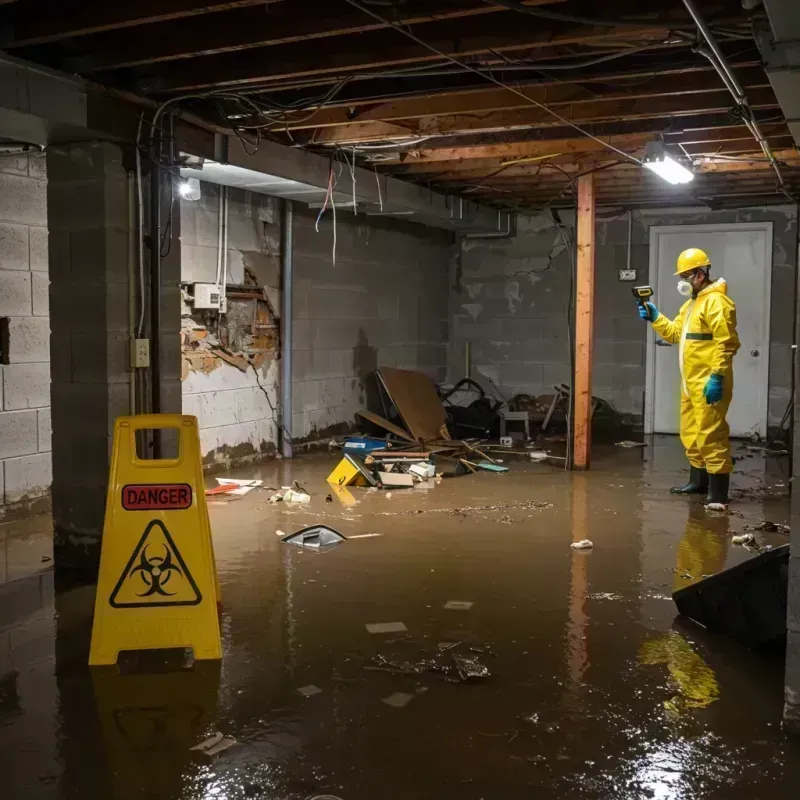 Flooded Basement Electrical Hazard in Atoka, OK Property