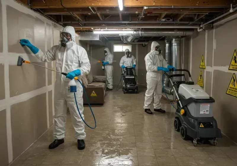 Basement Moisture Removal and Structural Drying process in Atoka, OK